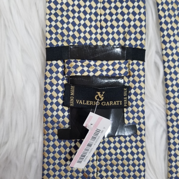 VALERIO GARATI New!!  Gold and Blue Silk Tie, 100% Silk. - Picture 9 of 10